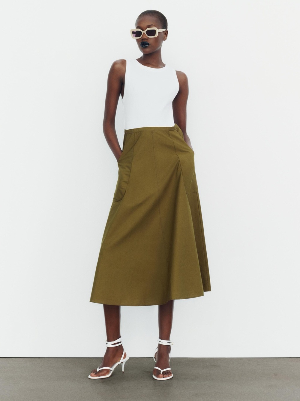 Zara 0264/073 poplin midi dress
